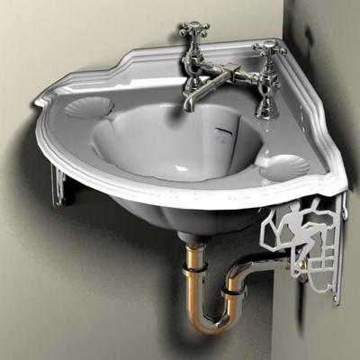 3D модель раковины для дизайна современной ванной комнаты