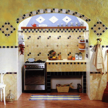 интерьер кухня кафельная плитка фото